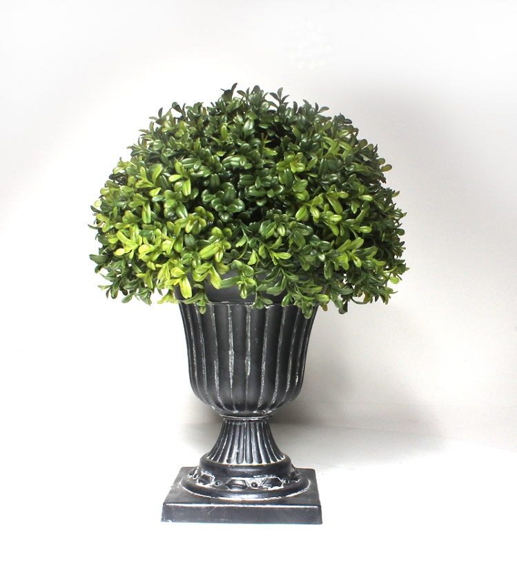 Antik Desenli Vazoda Yapay Top Ligustrum