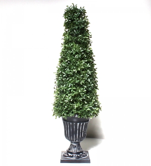 ANTİK DESENLİ VAZODA YAPAY PİRAMİT LIGUSTRUM