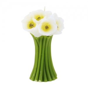 DEKORATİF GELİNCİK MUM 8X15 CM (BEYAZ)