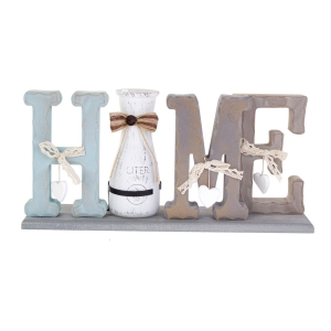 VAZOLU AHŞAP DEKOR "HOME" - 40X10X19 CM