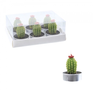 KAKTÜS ŞEKİLLİ TEALIGHT MUM 6'LI PAKET 4X5,5 CM