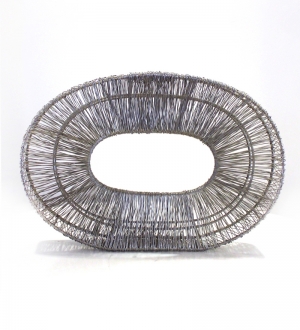 DEKORATİF TEL ÖRGÜ ÇİÇEKLİK (ELİPS) 45 X 7 X 30