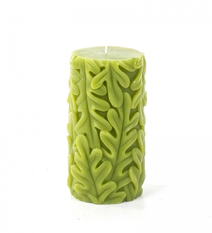 YAPRAK DESENLİ DEKORATİF MUM 7,5 X 14,5 CM